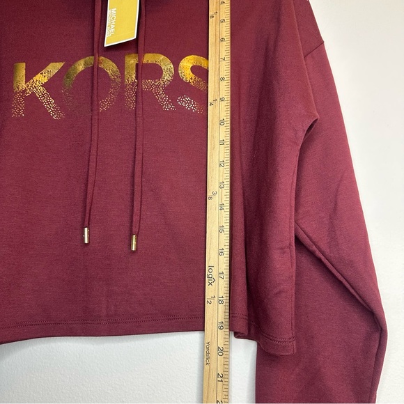 Michael Kors MK Women’s Cranberry Cropped Hoodie Size M MSRP $110 NEW - Picture 6 of 7